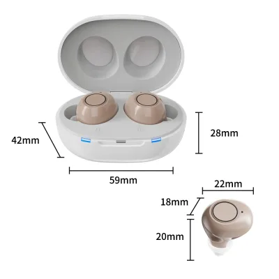 Aides auditives rechargeables intra-auriculaires beiges – image 3