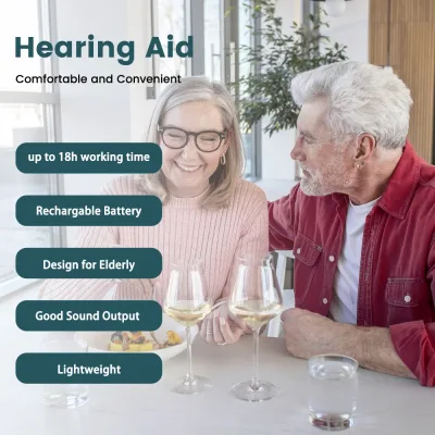 Aides auditives rechargeables noires derrière l'oreille – image 2