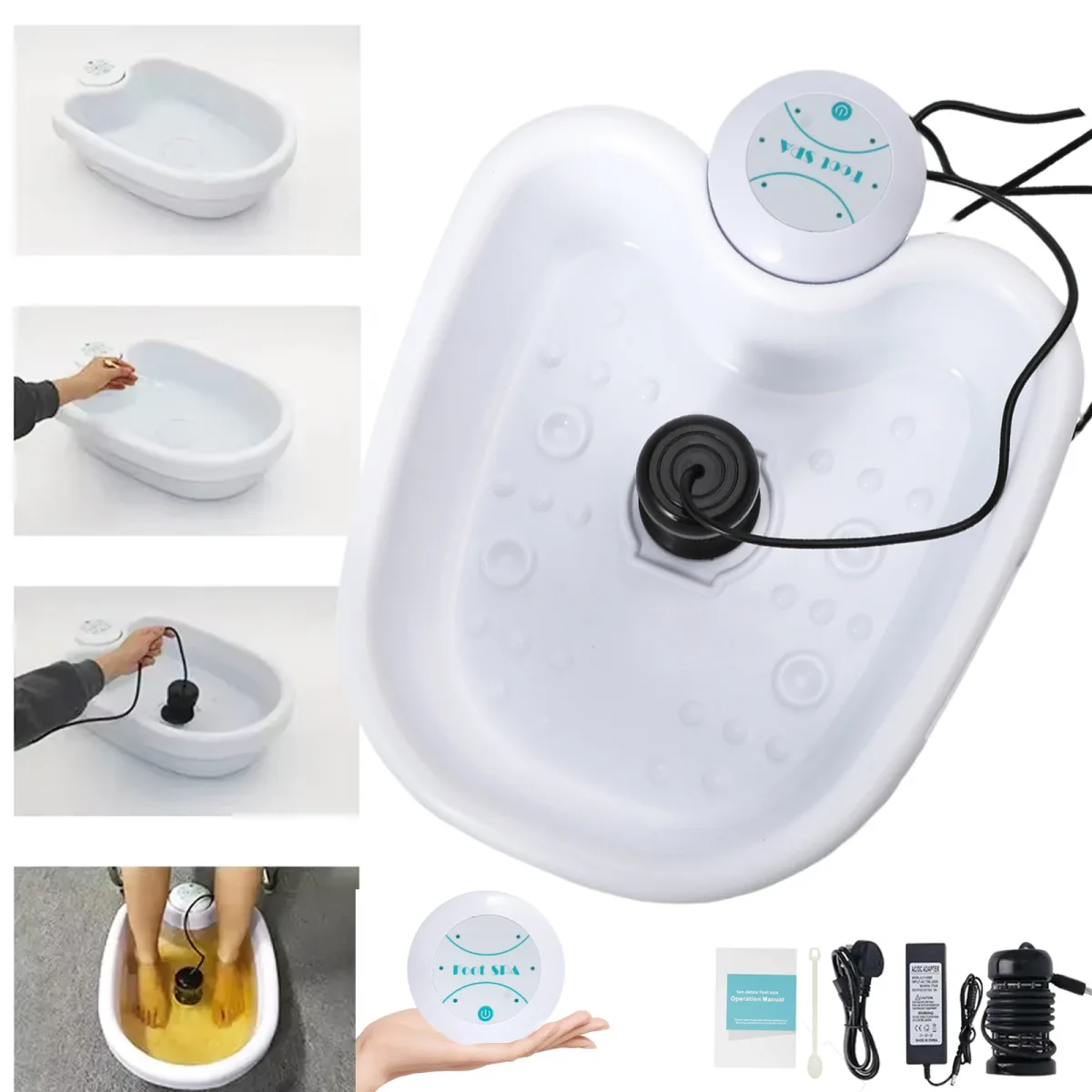 Bain de pieds ionique avec bassin pliable