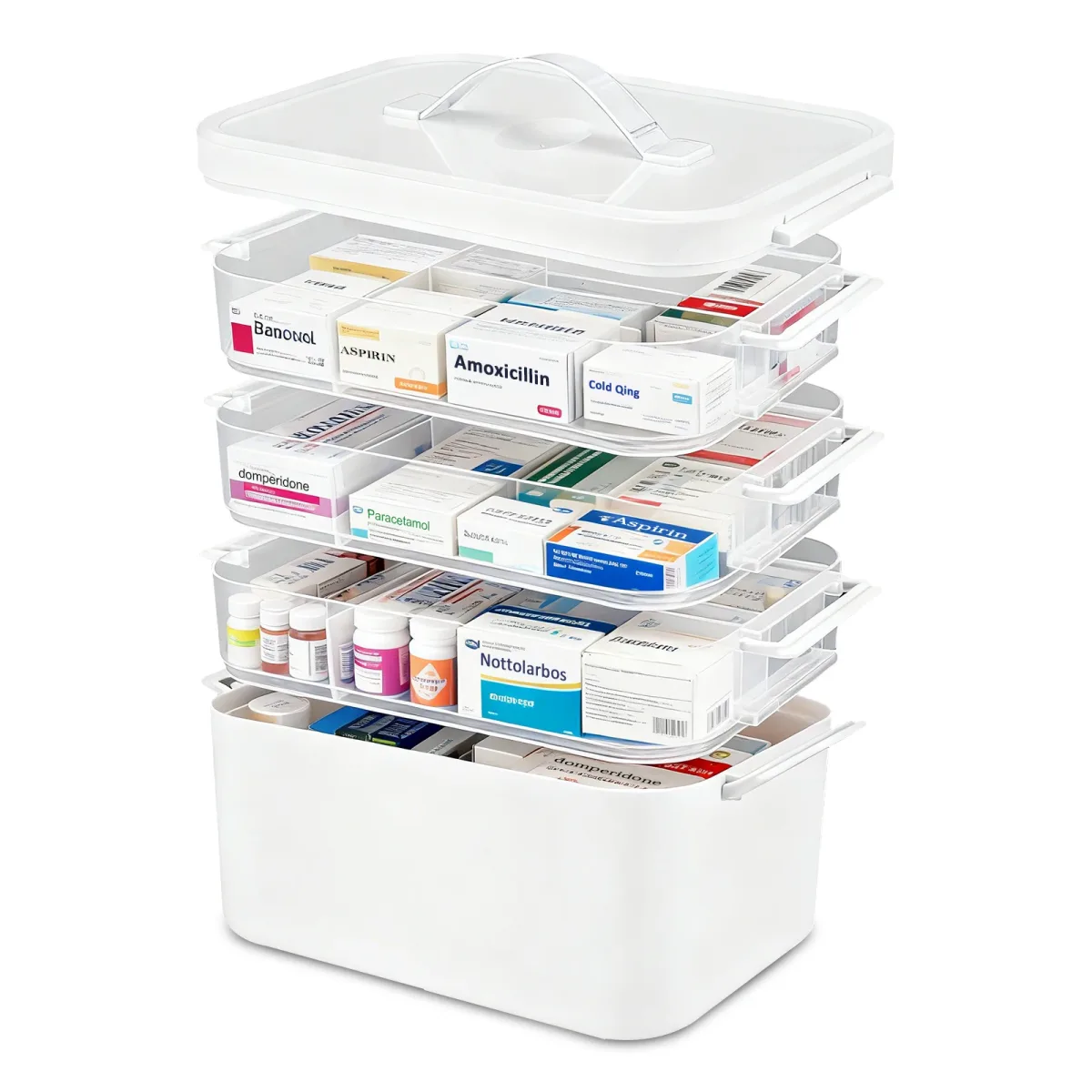 Boîte à médicaments portable à 4 niveaux
