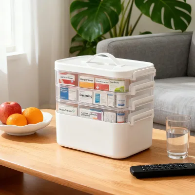 Boîte à médicaments portable à 4 niveaux – image 2