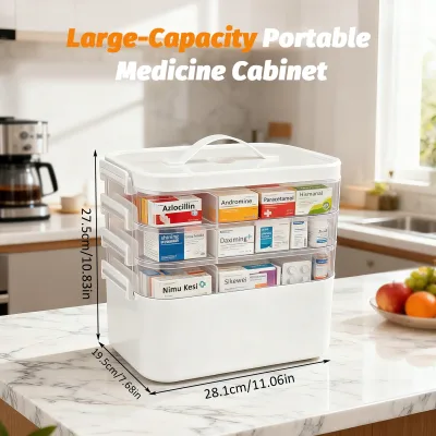 Boîte à médicaments portable à 4 niveaux – image 3