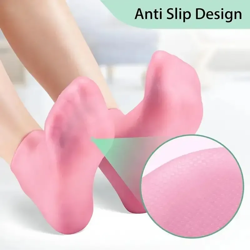 Chaussettes longues en silicone pour le soin des pieds