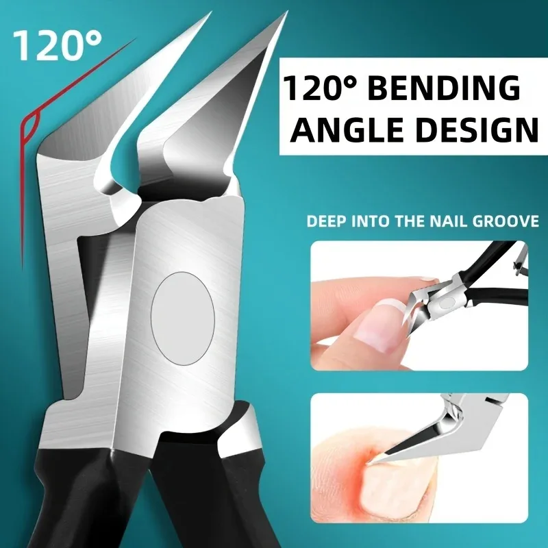 Coupe-ongles en acier inoxydable, poignée antidérapante