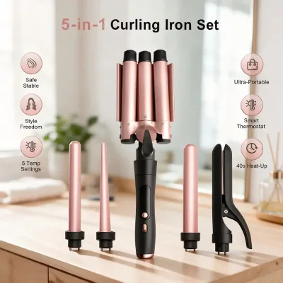 Fer à friser 5 embouts interchangeables céramique