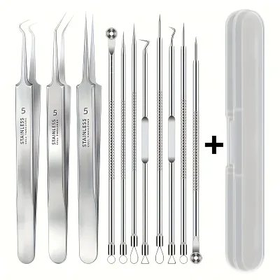Kit d'extracteurs à points noirs en acier inoxydable