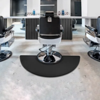 Tapis de sol antidérapant noir pour poste de coiffure – image 2