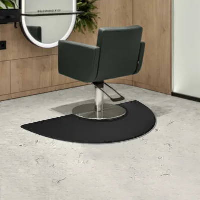 Tapis de sol antidérapant noir pour poste de coiffure – image 3